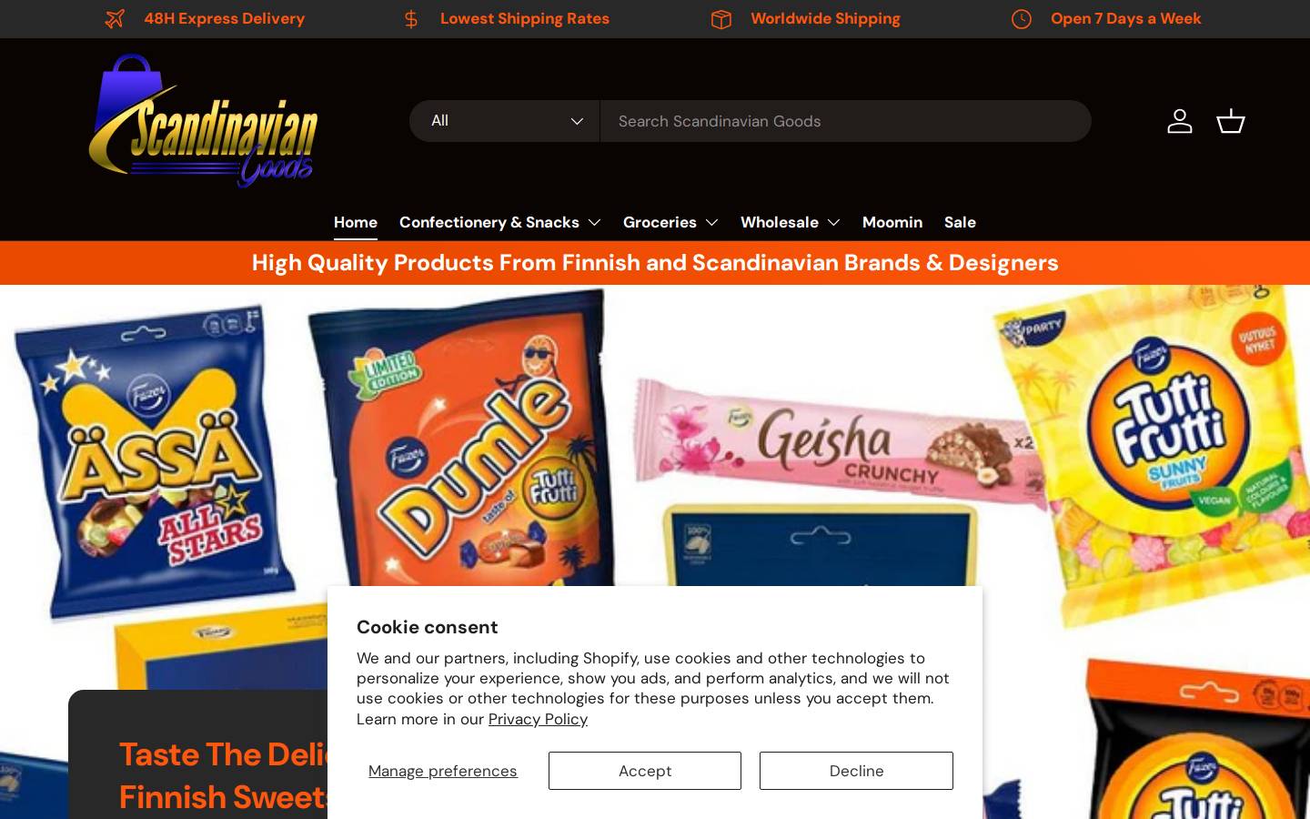 scandinaviangoods.store homepage screenshot