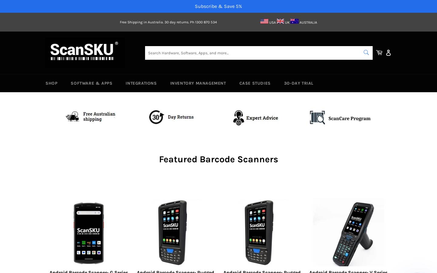 scansku.com.au homepage screenshot