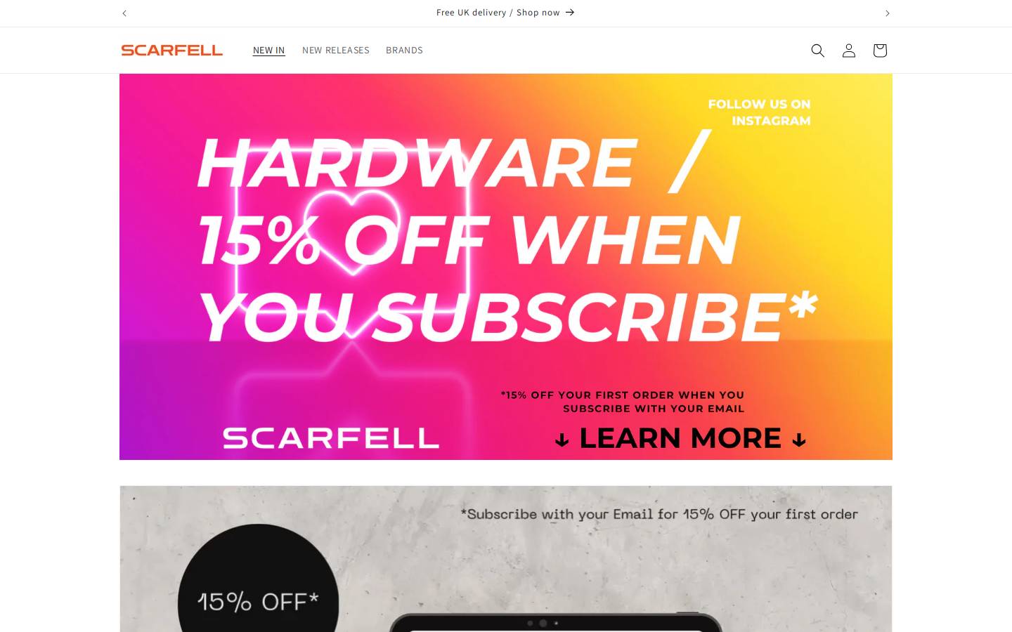 scarfell.com homepage screenshot