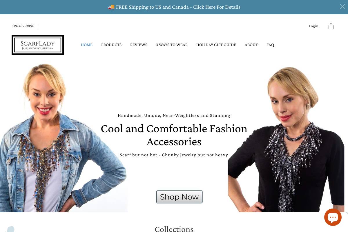 scarflady.ca homepage screenshot