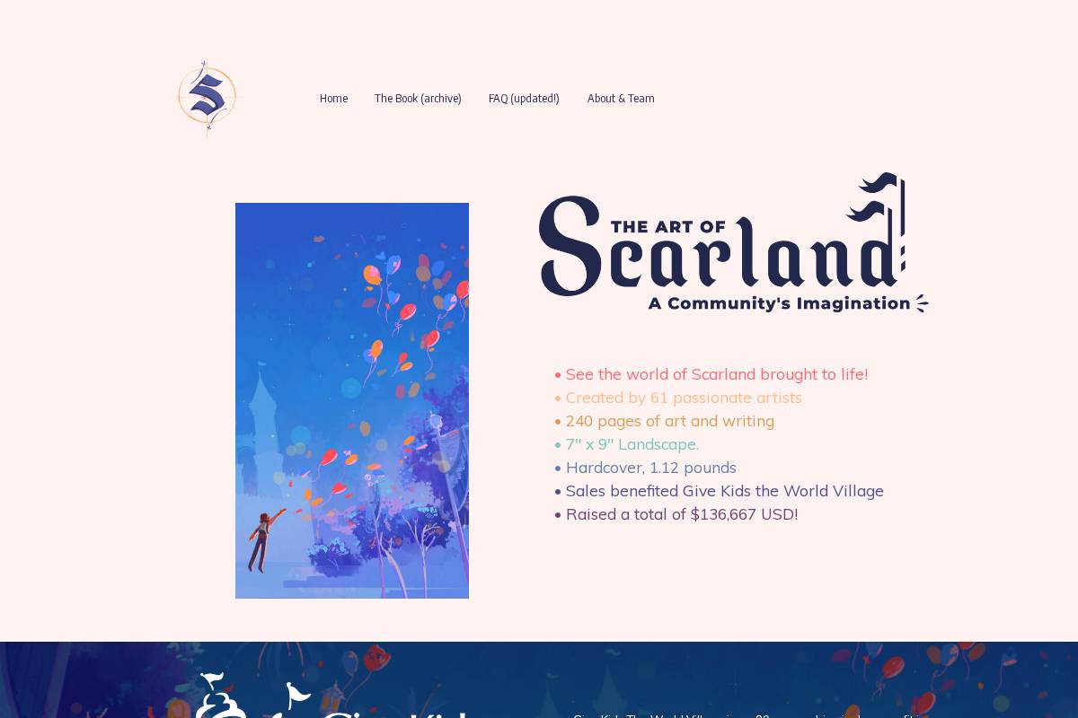 scarlandartbook.com homepage screenshot