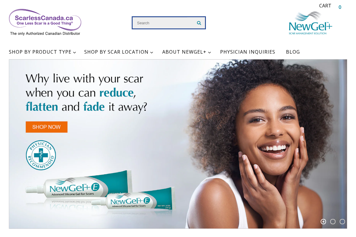 Scarless Canada homepage screenshot