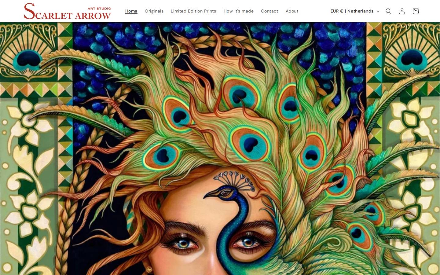 Scarlet Arrow Art homepage screenshot