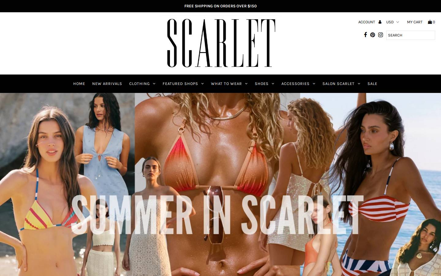 scarletclothing.com homepage screenshot