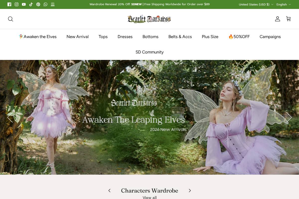 Scarletdarkness homepage screenshot