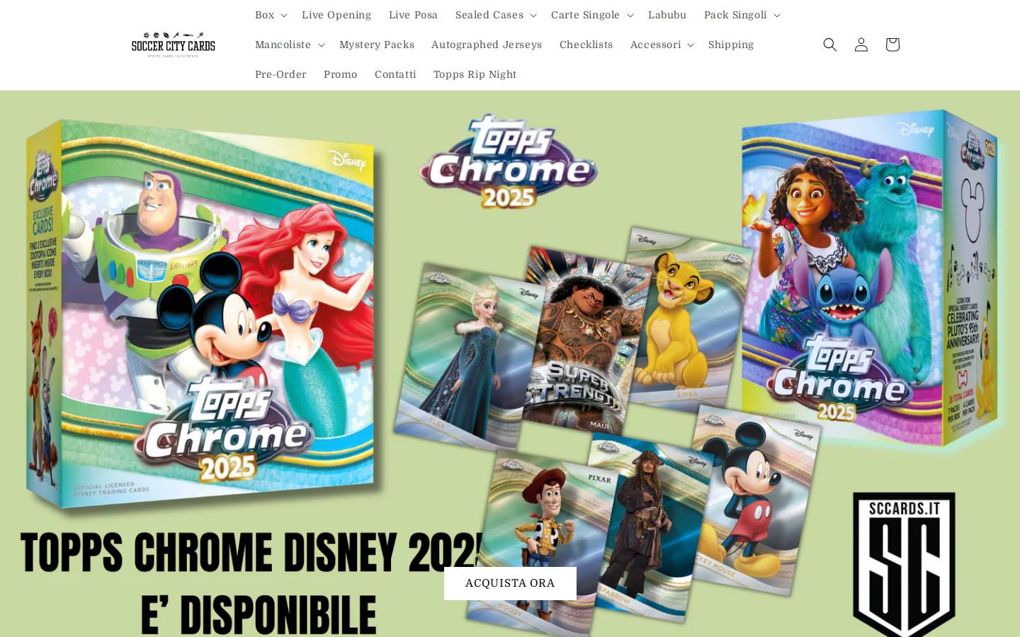sccards.it homepage screenshot