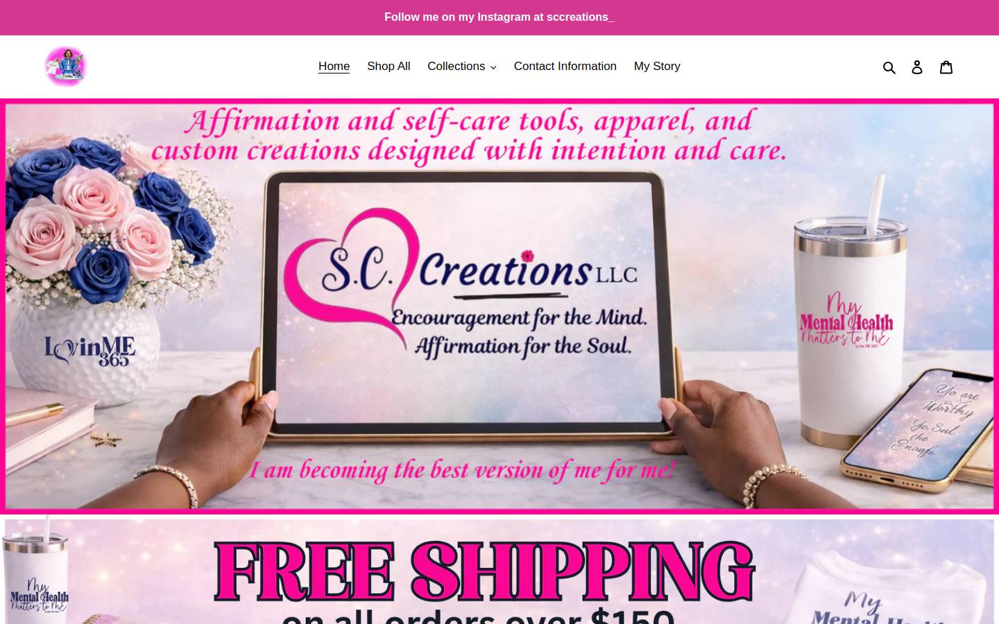 sccreationsllc.com homepage screenshot
