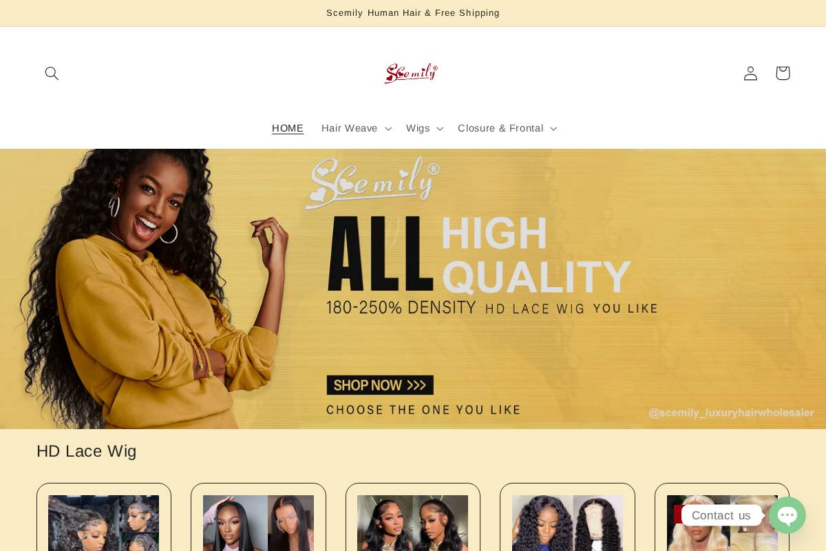 Scemily homepage screenshot