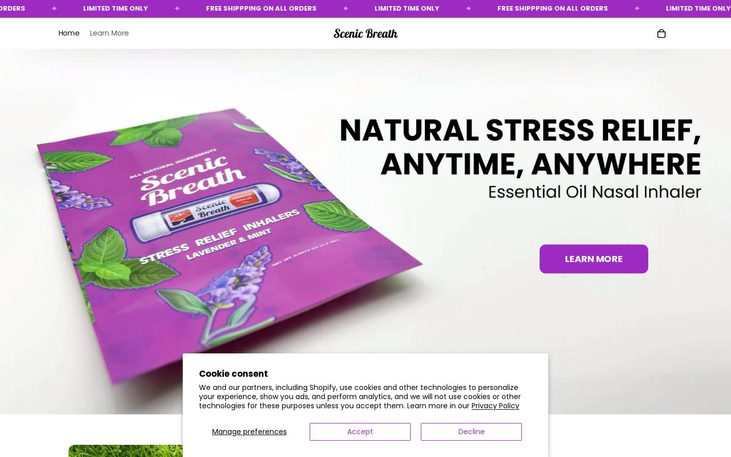 scenicbreath.com homepage screenshot
