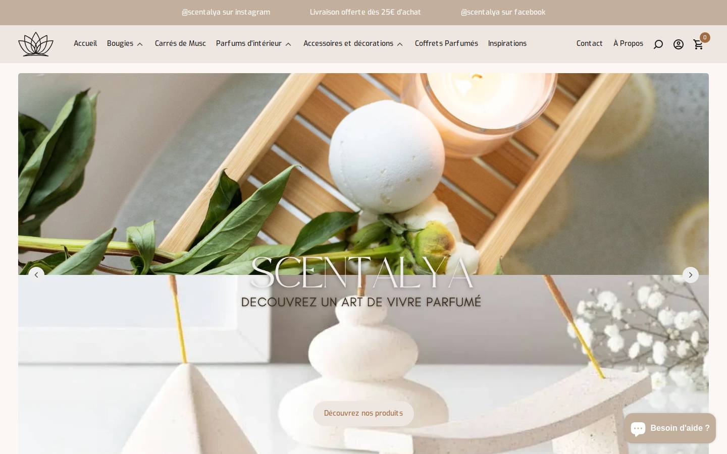 scentalya.fr homepage screenshot