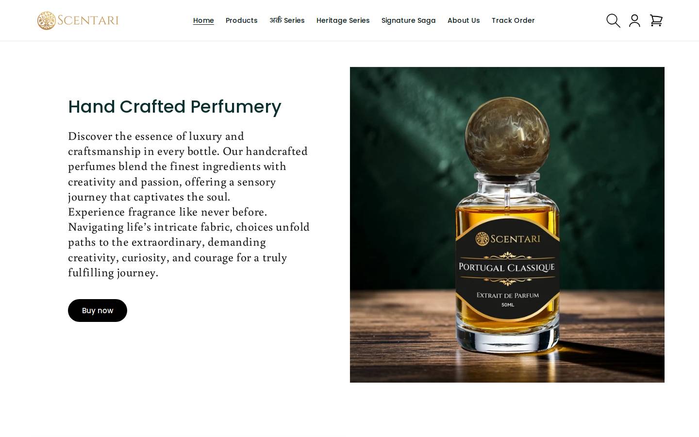 scentari.in homepage screenshot