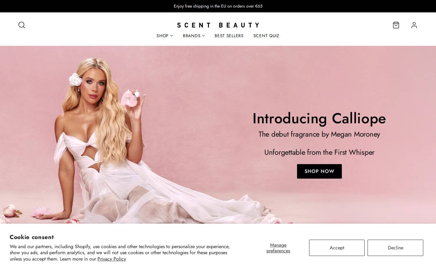 Scent Beauty homepage screenshot