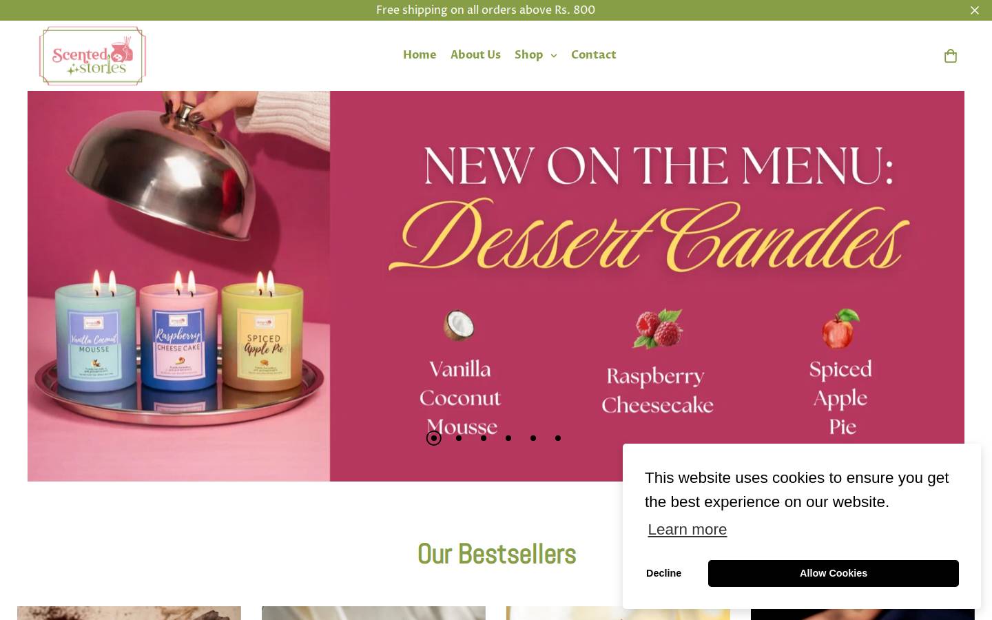 scentedstories.in homepage screenshot