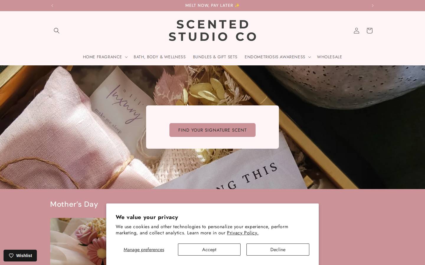 scentedstudio.co homepage screenshot