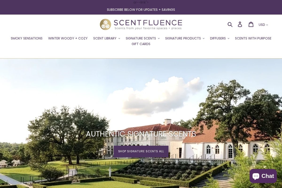 scentfluence.com homepage screenshot