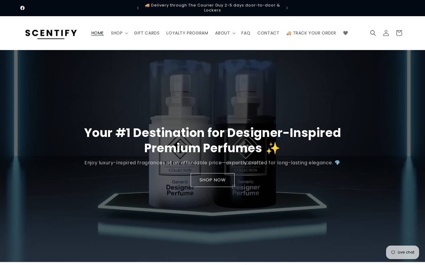 scentify.co.za homepage screenshot