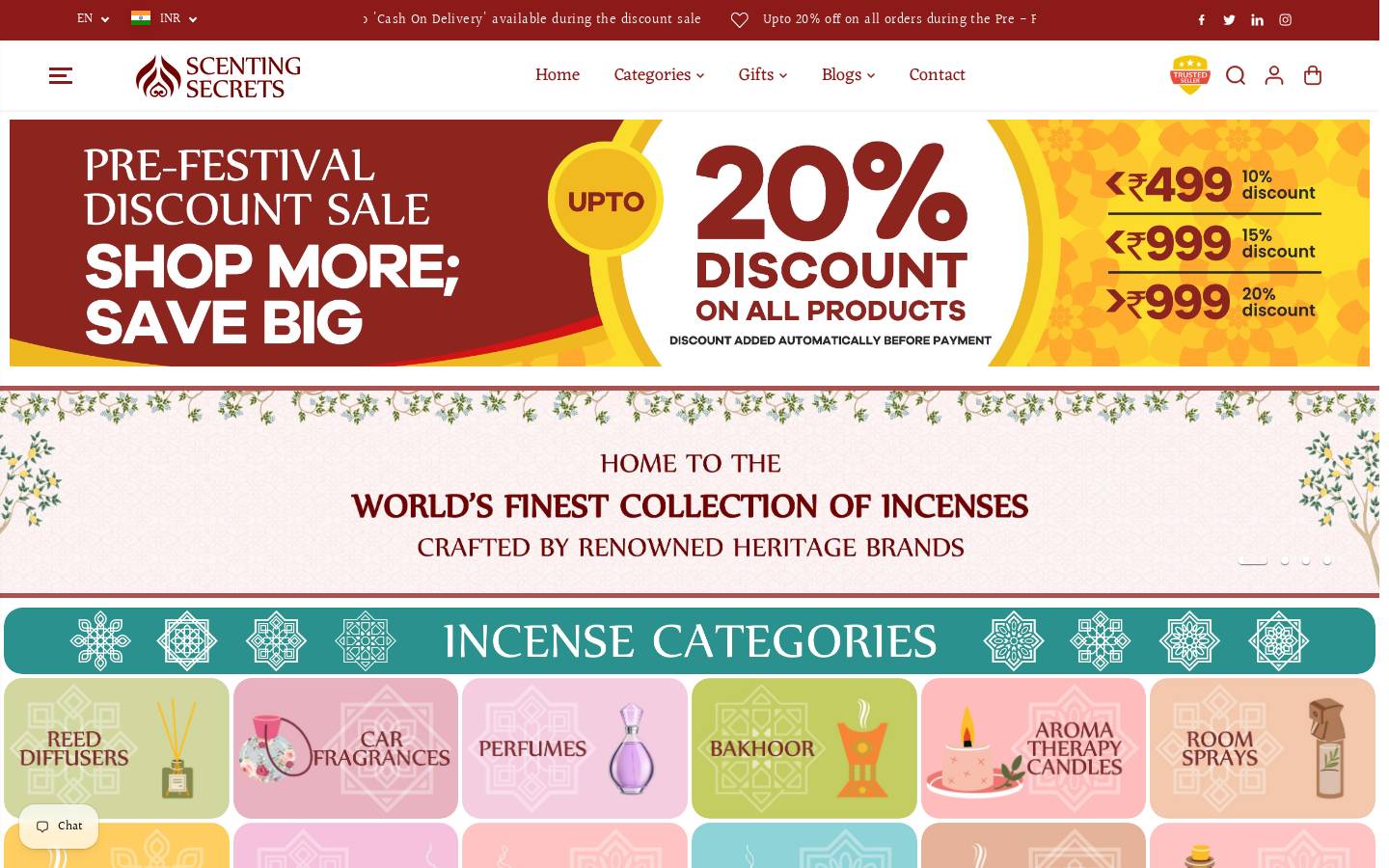 scentingsecrets.com homepage screenshot