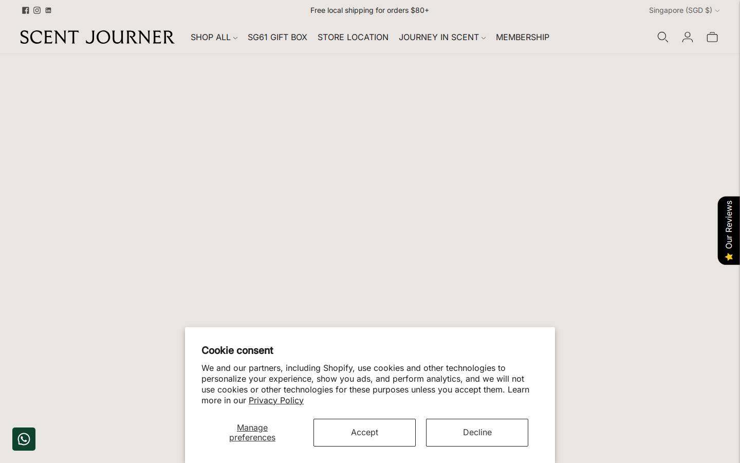scentjourner.com homepage screenshot
