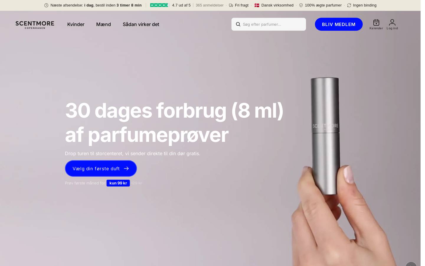 Scentmore homepage screenshot