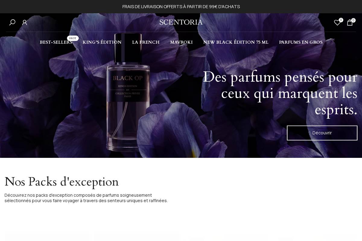 Scentoria homepage screenshot