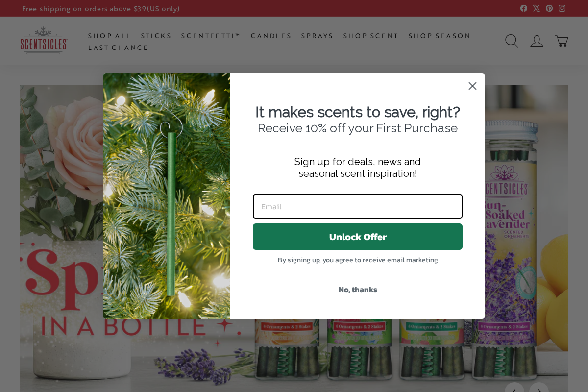 scentsicles.com homepage screenshot