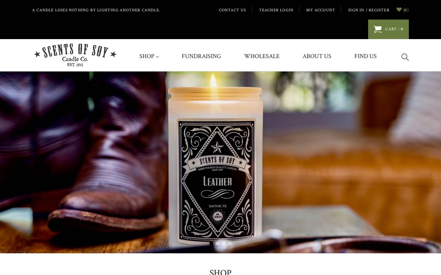 scentsofsoy.com homepage screenshot