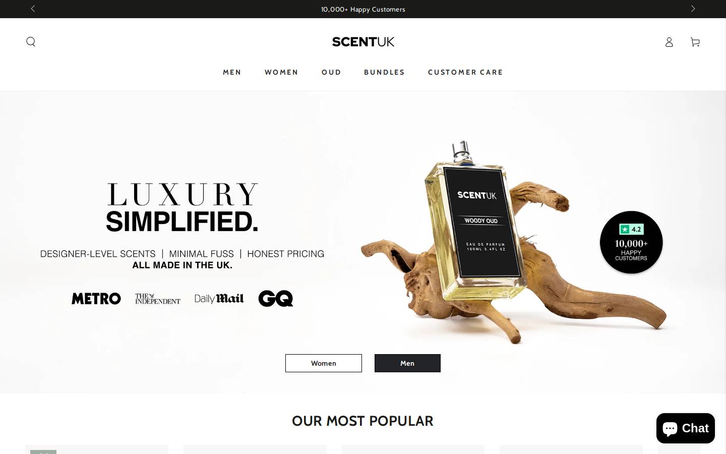 SCENTUK homepage screenshot