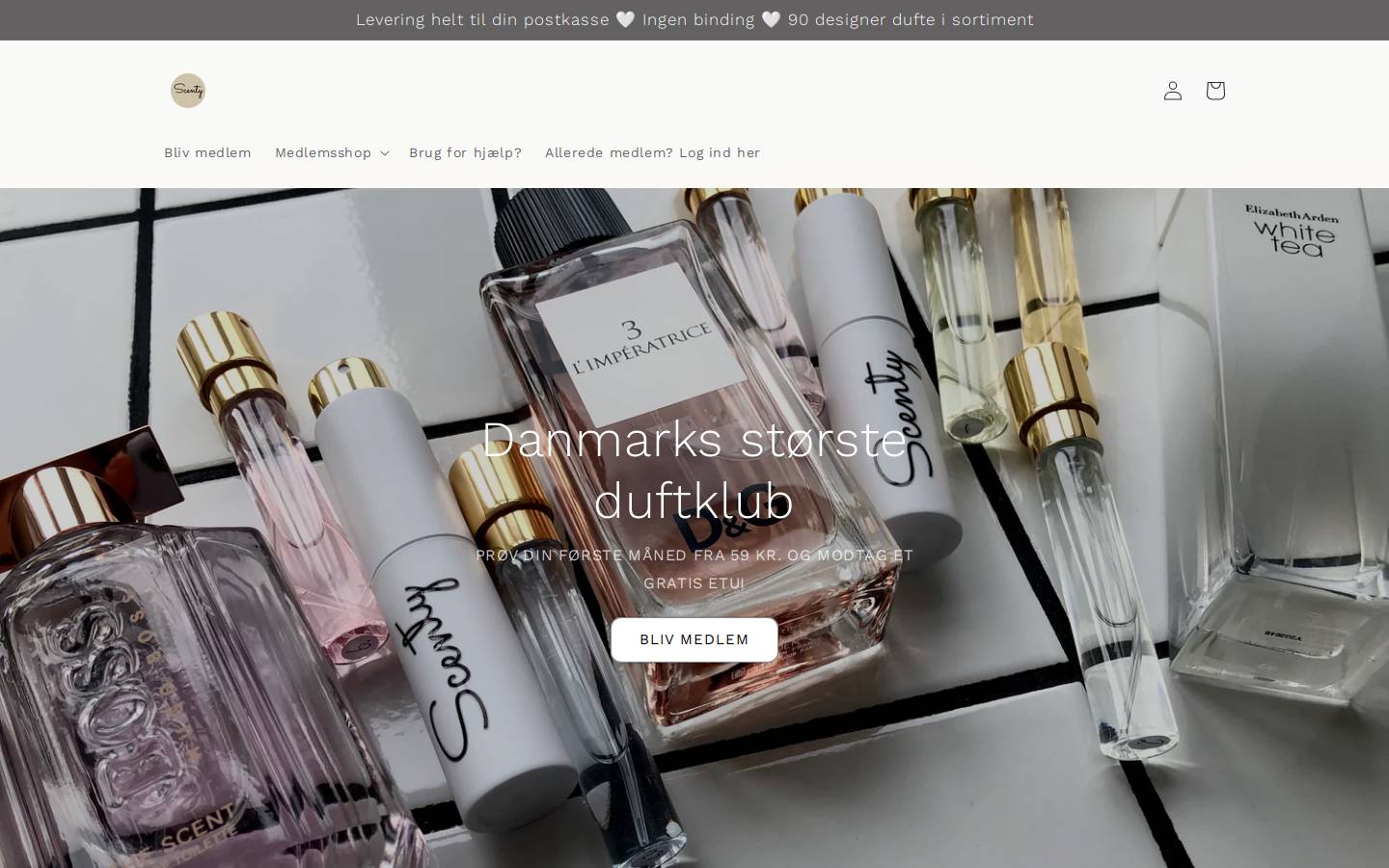Scenty homepage screenshot