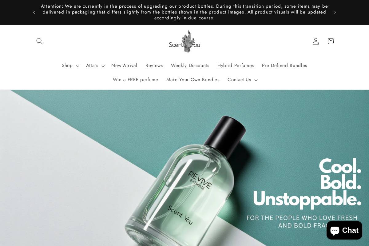 Scentyou homepage screenshot