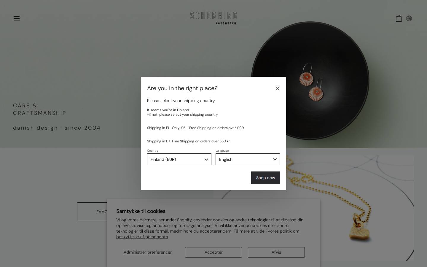 SCHERNING københavn homepage screenshot