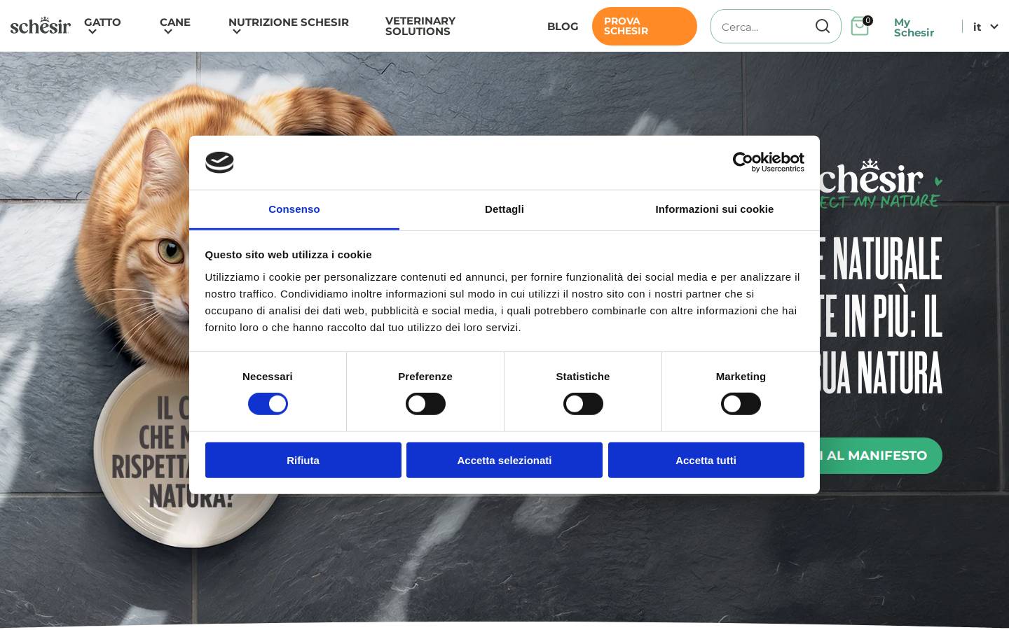 Schesir homepage screenshot