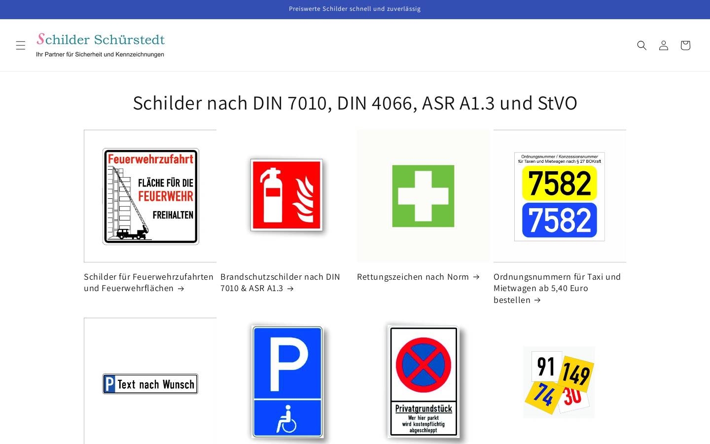 schilderbestellung.de homepage screenshot