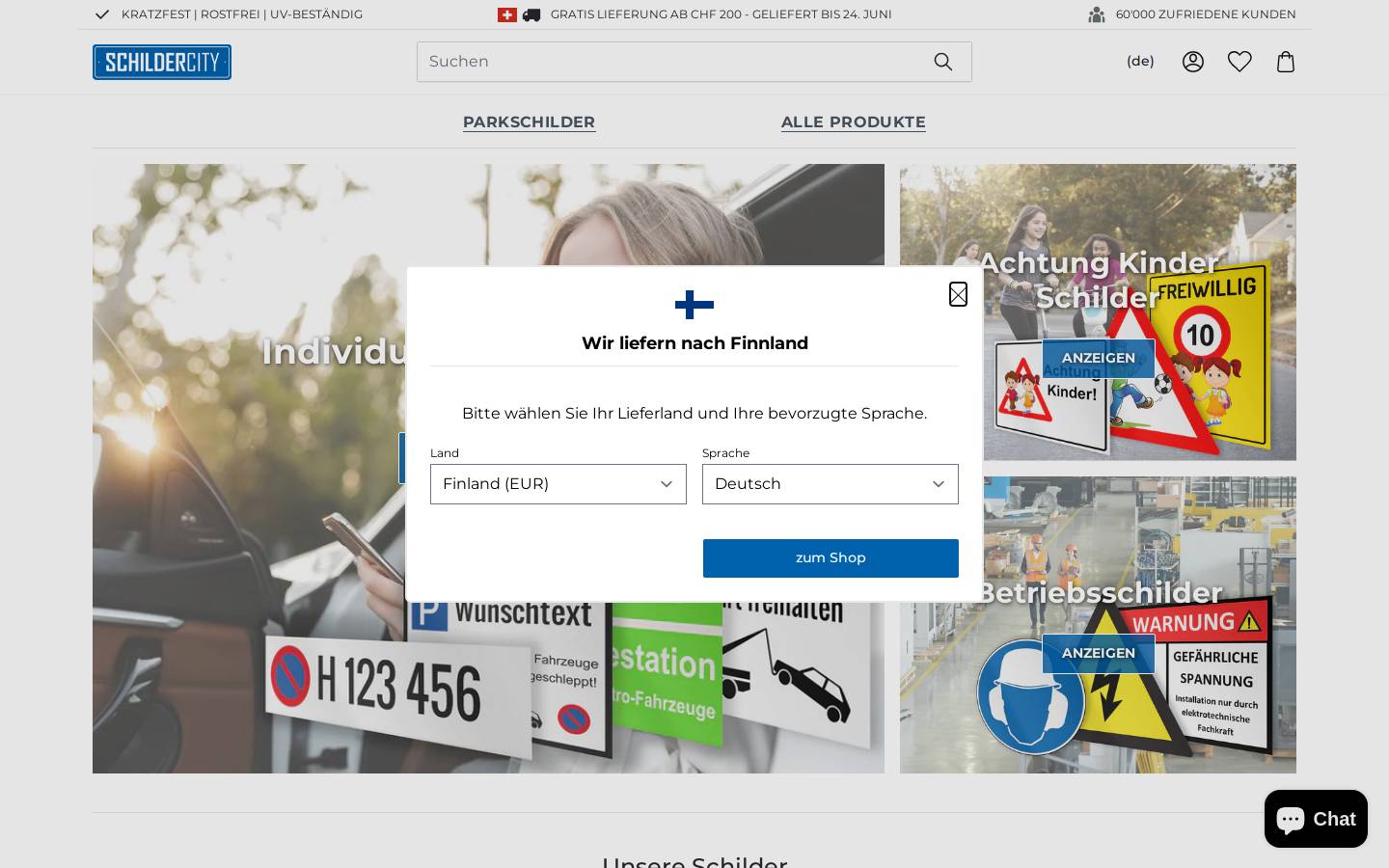 schildercity.ch homepage screenshot