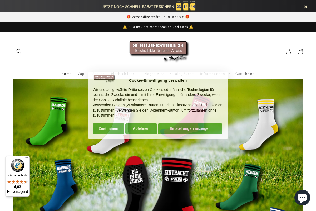 Schilderstore24 homepage screenshot