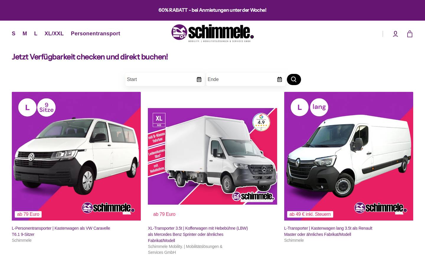 schimmelemobility.com homepage screenshot