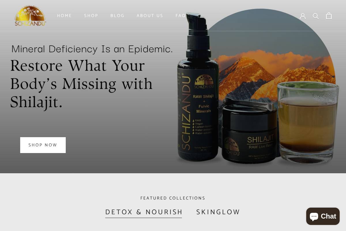 schizandu.com homepage screenshot