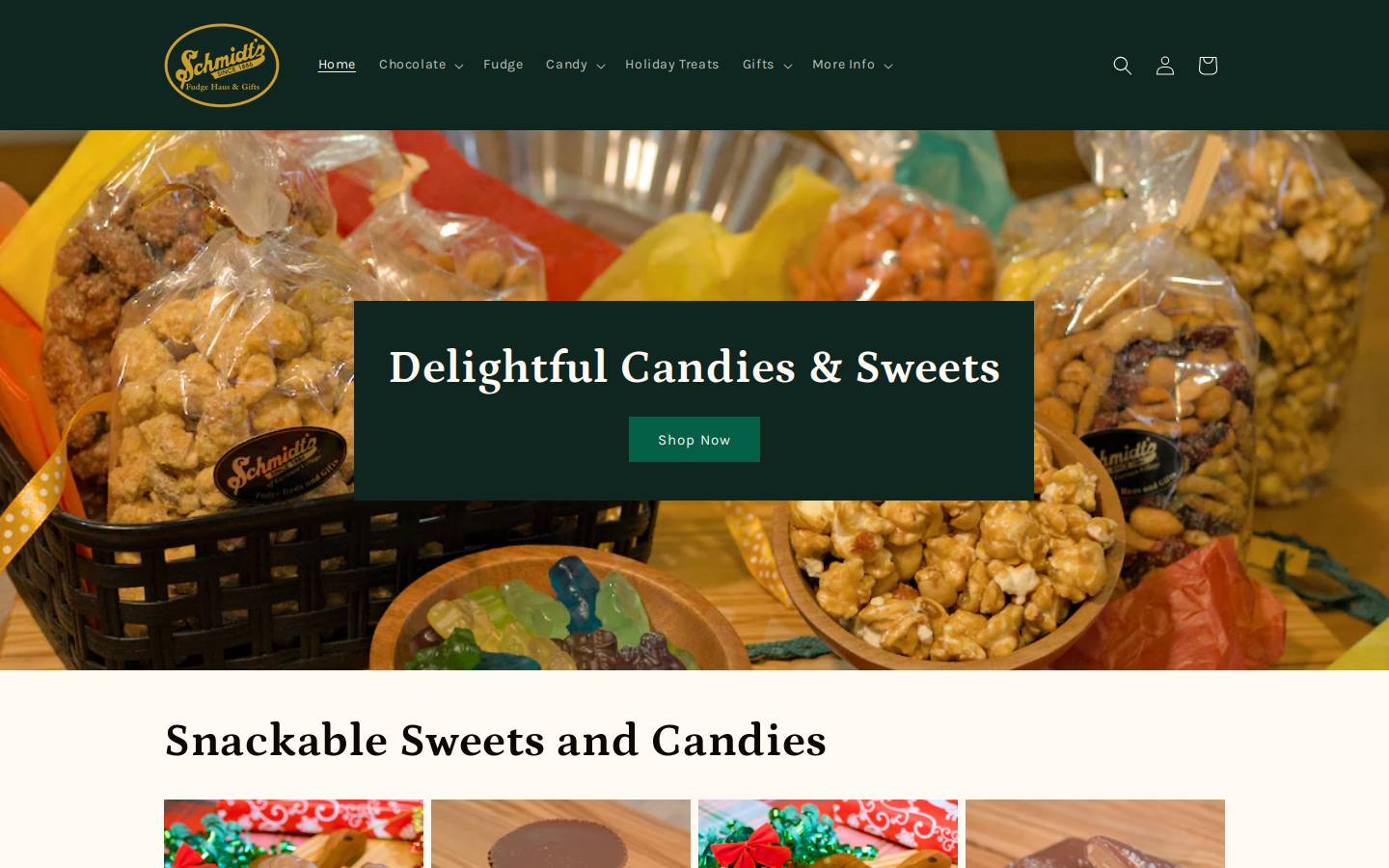schmidtsfudgehaus.com homepage screenshot