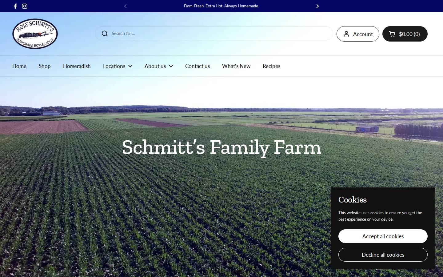 schmittfamilyfarm.com homepage screenshot