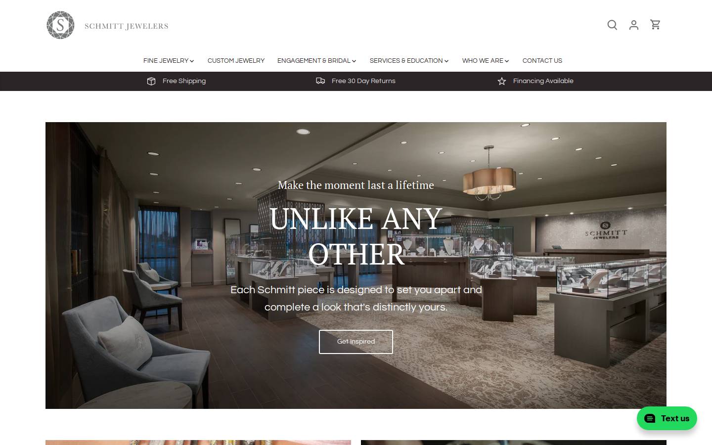 Schmitt Jewelers homepage screenshot