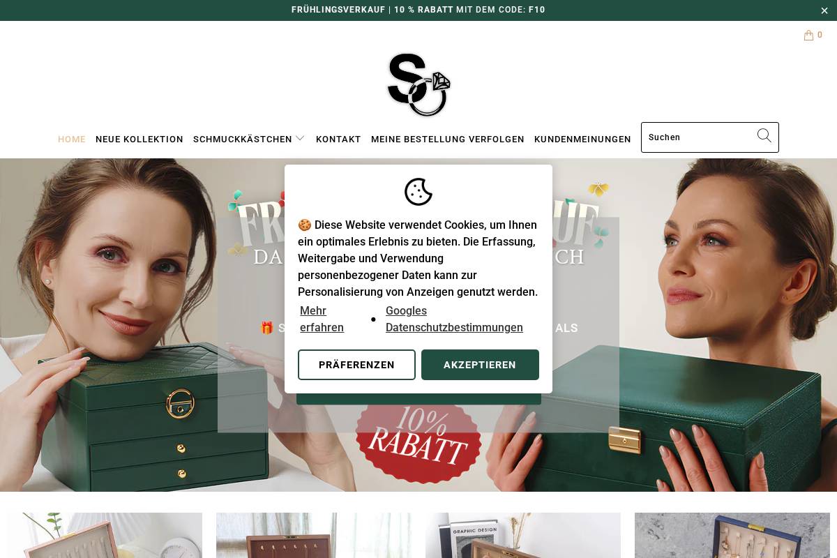 Schmuckkastchen Shop homepage screenshot