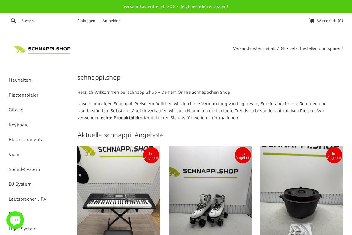 schnappi.shop homepage screenshot