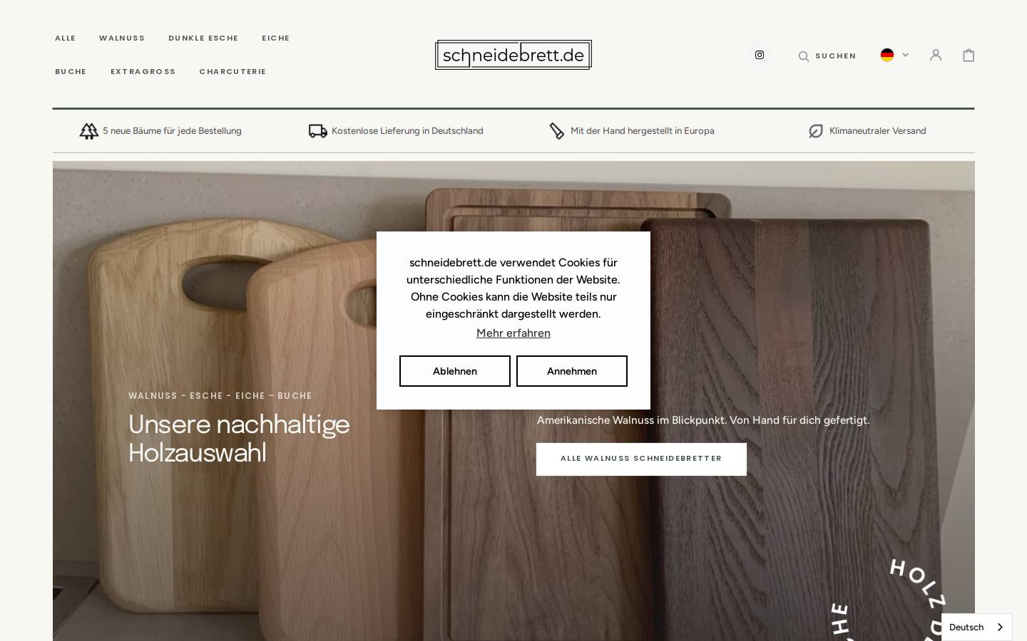 schneide-bretter.de homepage screenshot