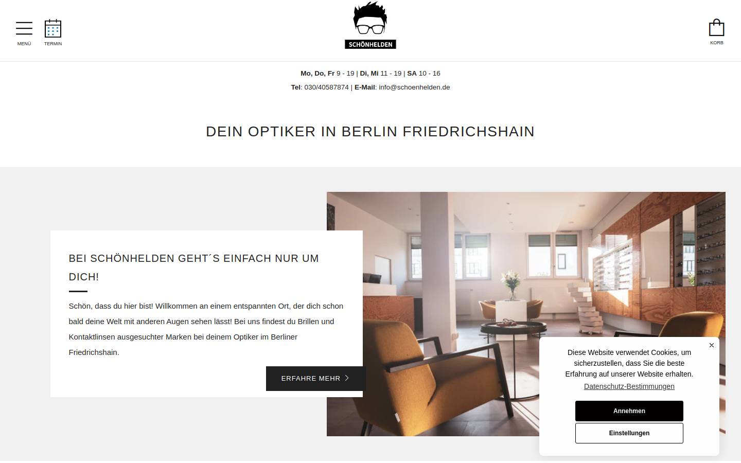 schoenhelden.de homepage screenshot