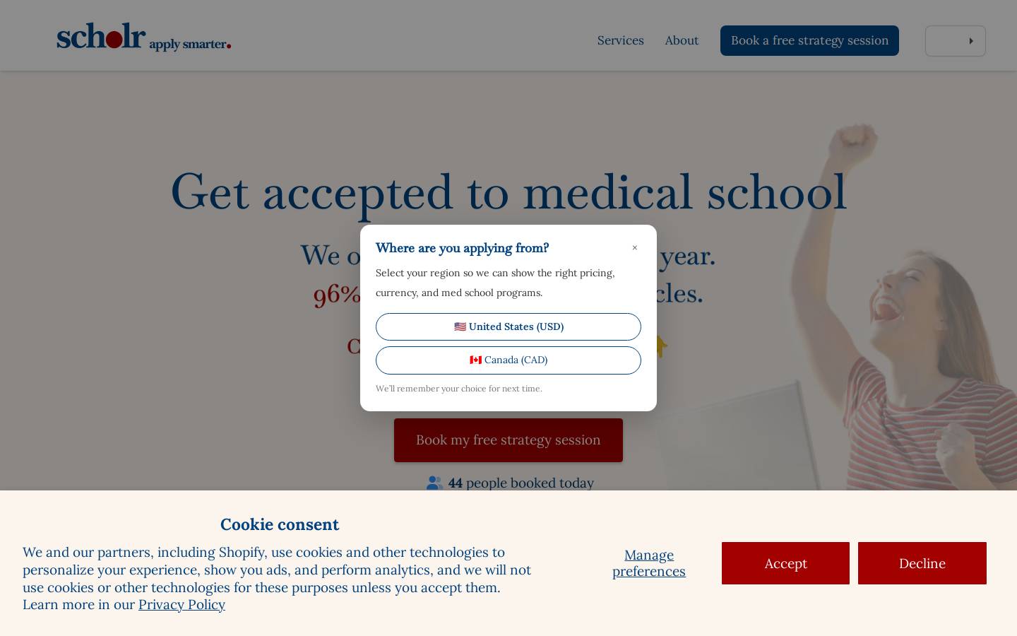 scholr.ca homepage screenshot