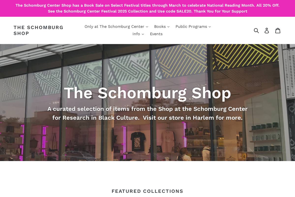 schomburgshop.com homepage screenshot