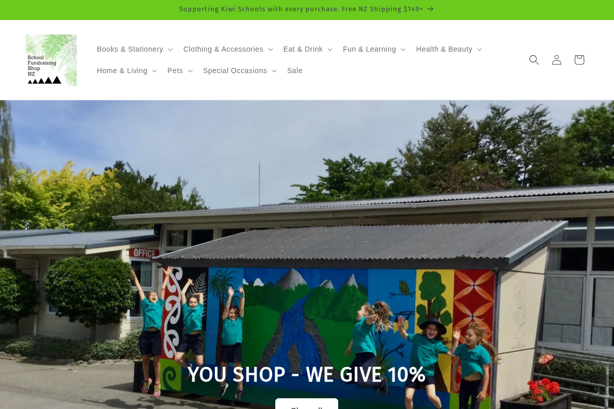 schoolfundraisingshop.org.nz homepage screenshot