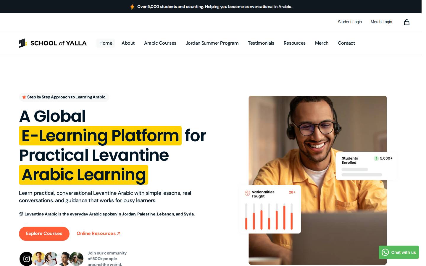 schoolofyalla.com homepage screenshot