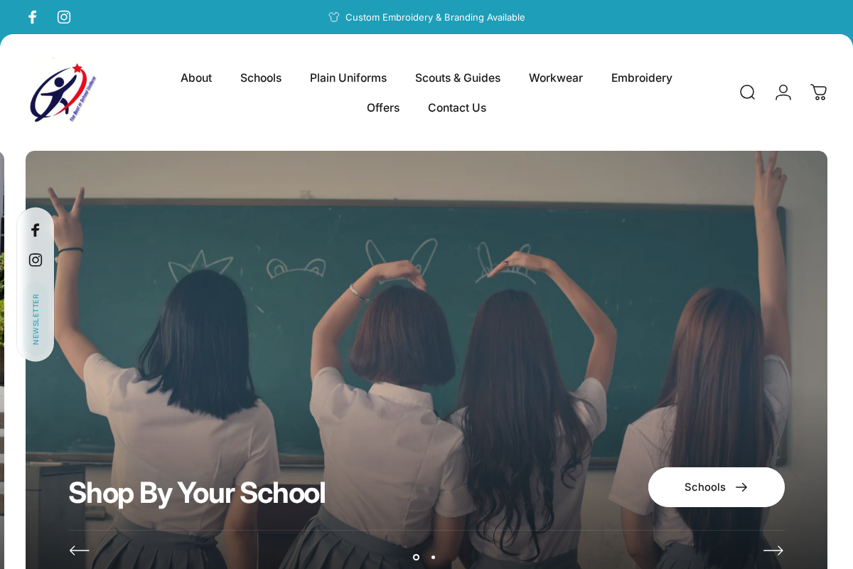 Schoolwear Centres homepage screenshot