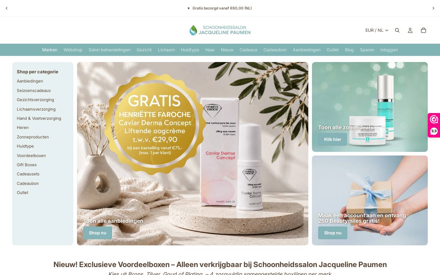 schoonheidssalonpaumen.nl homepage screenshot