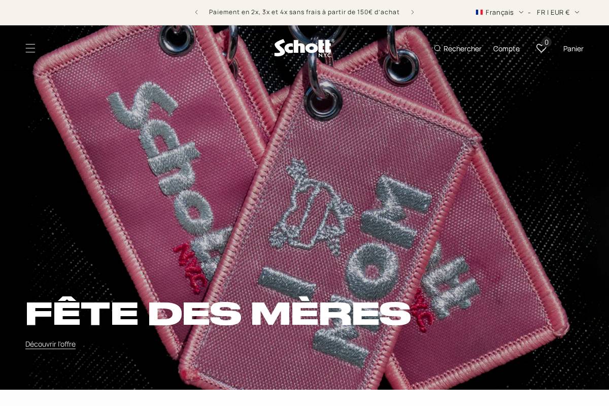 Schott NYC EUROPE homepage screenshot